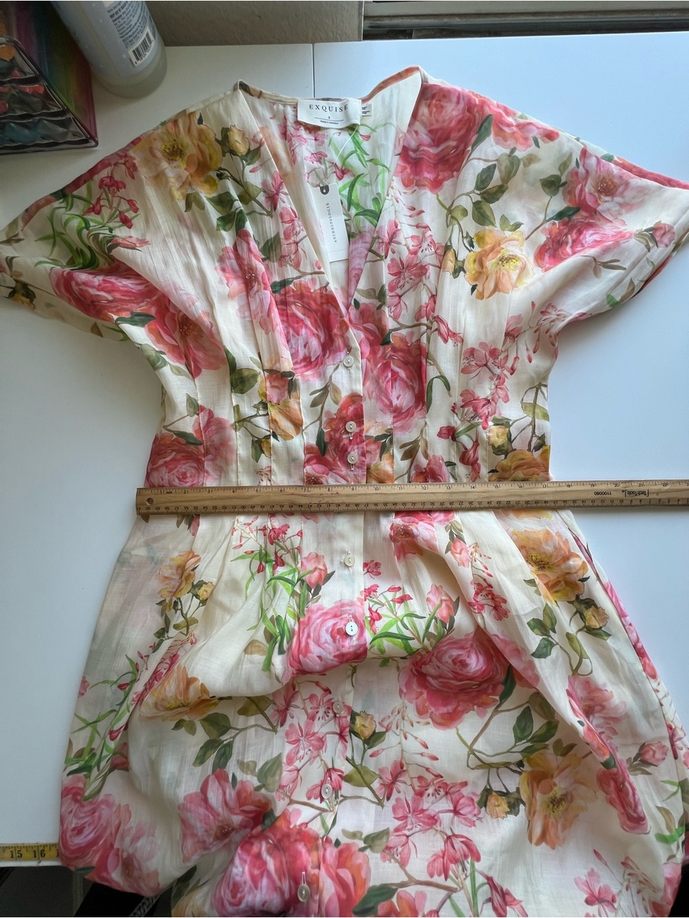 Anthropologie Exquise Tobie Maxi Dress
Color Cream and Pink Size S - Picture 11 of 14
